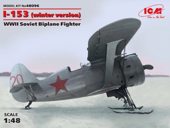 ICM 48096 - 1/48 I-153, Wwii Soviet Biplane Fighter (winter version)