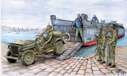 Italeri 6479 - 1/35 Lcvp With 1/4 Ton. Utility Truck and Soldiers