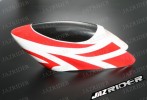 Glass Fibre Canopy (White w/ Red Stripe) For Align T-rex TRex 500 parts - Jazrider Brand [JR-HAG-TX500-057]