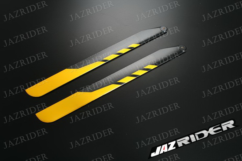 325mm Carbon Fiber Main Rotor Blade (Yellow with Black) Parts For Esky EK1H-E013/14 Belt CP, E015 Belt CP (Carbon), Align 450 450X / XL SE SE V2 HDE, Walkera 39# Helicopter - Jazrider Brand [JR-HBL-00016]