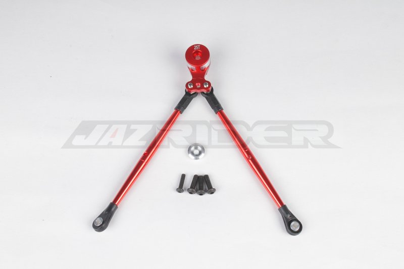 Jazrider Tamiya DT-03 Chassis Aluminum Hi-torque Servo Saver 25T w/Aluminum Tie Rod Set (Red)