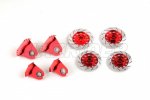 Tamiya TT-02 Aluminum Wheel Adaptor Realistic Brake Disk Set with Bearing (Red)