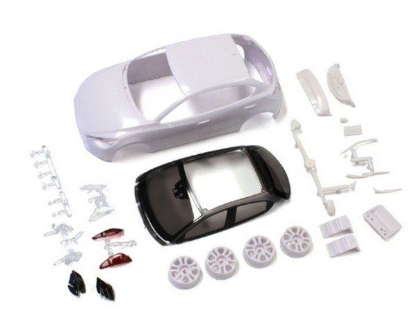 Kyosho MZN188 - Mazda Demio XD White Body Set with Wheels