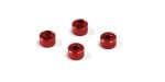 Kyosho MZW418-30 - Al Friction Mount Collar (3.0mm/Red/4pcs)