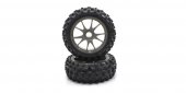 Kyosho IFTH004GMKC - 10-Spoke Wheel with Tire(Gunmetal/KC/2pcs)