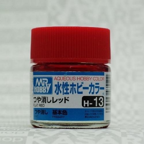 Mr.Hobby GSI-H13 - Flat Red -  10ml Gunze Aqueous Hobby Color Acrylic Paint