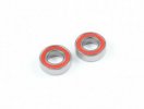RAD-BB-10001 5x10x3mm High Grade Ball Bearings, 2 pcs, Red Rubber Seal