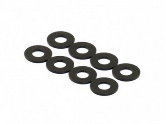 RAD-AC-10032 3x7x1.0mm Aluminum Damper Spacer, 8 pcs, Black