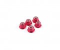 ROCHE 510004 M4 Aluminum Locknut (Red), Flanged, 5 pcs S30003
