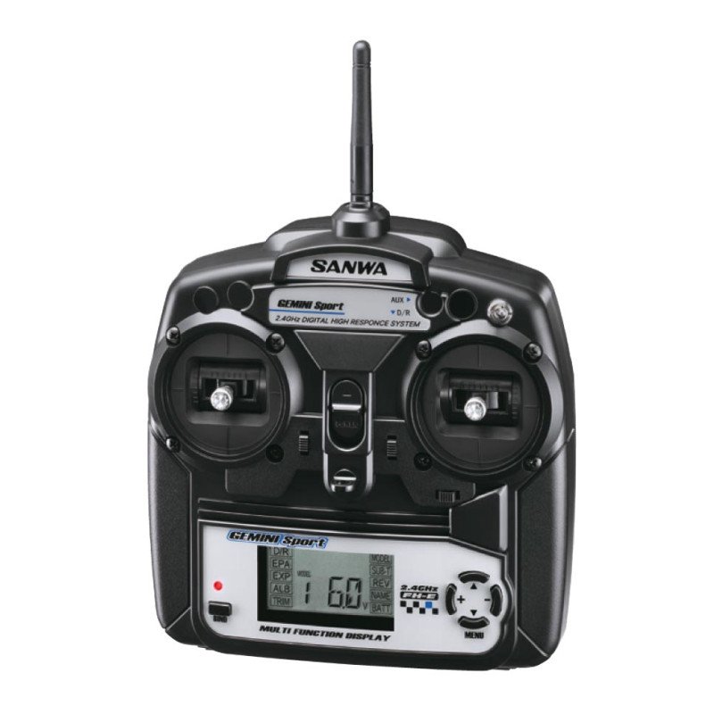 Sanwa SW-Gemini-S - Gemini-Sport 2.4Ghz 3Ch. FH-E System Stick Transmitter w/RX-391W Receiver