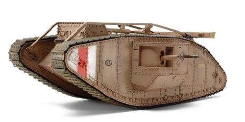 Tamiya 30057 - 1/35 British Tank Mark IV Male (with Single Motor) Motorized Tank w/WWI British Infantry Set