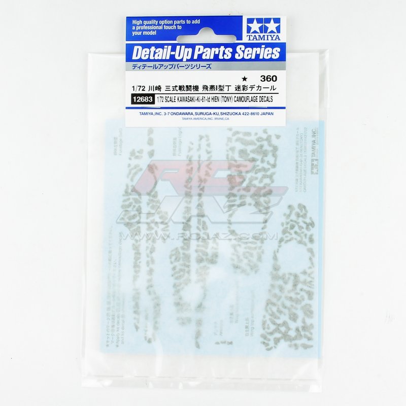 Tamiya 12683 - 1/72 Kawasaki Ki-61-Id Hien (Tony) Camouflage Decals Detail Up Parts