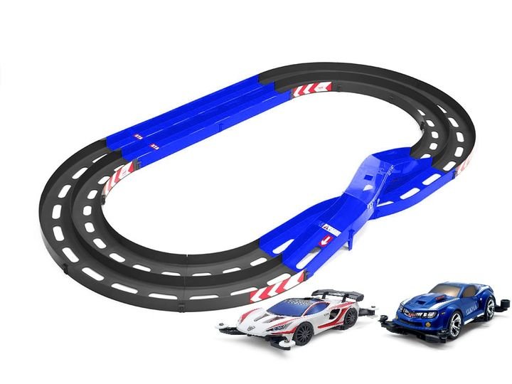 Tamiya 95644 - Mini 4WD Oval Home Circuit (Two-Level Lane Change) plus Rowdy Bull & Ignicion