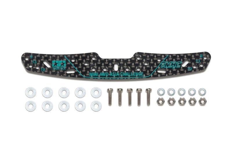 Tamiya 95684 - Jr HG 3mm Carbon Multi Roller Setting Stay Tamiya Asia Challenge TMAC Limited (Green Logos)