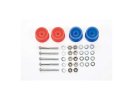 Tamiya 15457 - JR Plastic Double Rollers - Low Friction Red/Blue 13-12mm