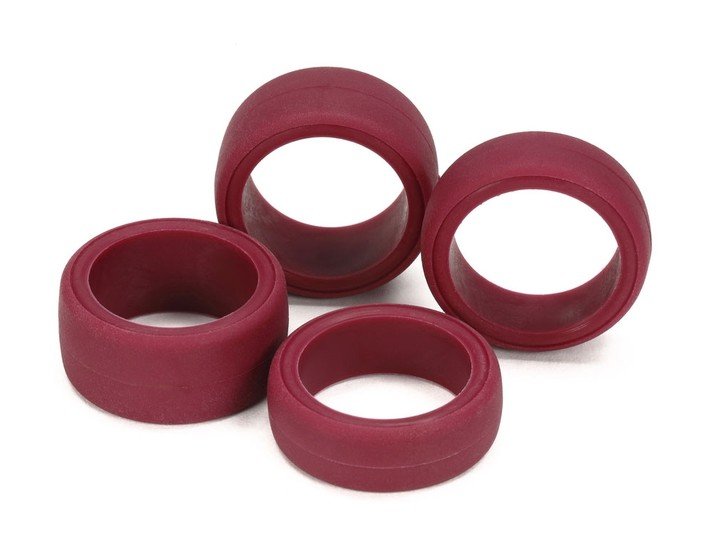 Tamiya 95542 - Large Diameter Low Friction Slick Tires (Maroon, 4 Pcs.)