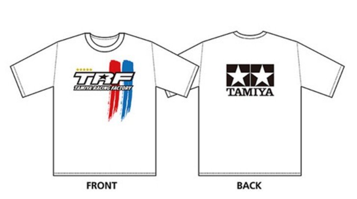 Tamiya 67241 - Tamiya Racing Factory Stripe (TRF) Logo T-Shirt A Type (White) - M Size