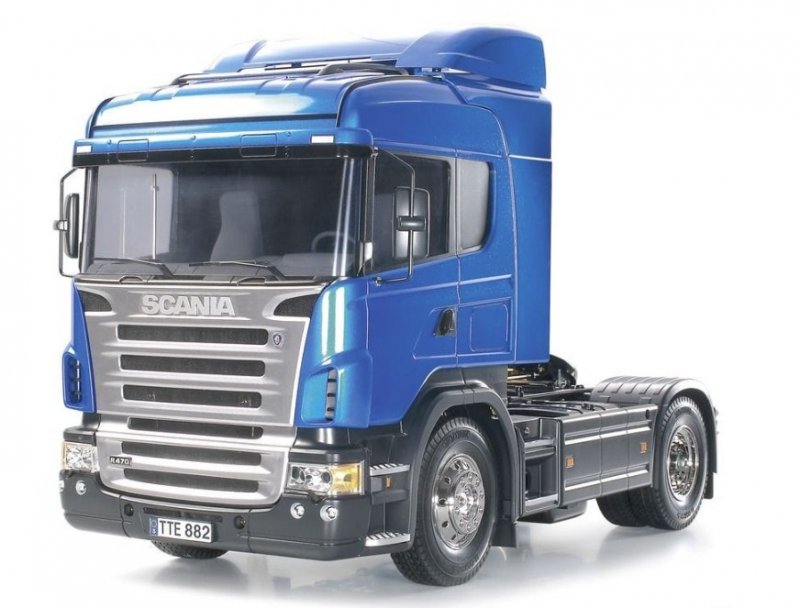 Tamiya 23648-600 - (Tamiya 56318) 1/14 Scale Scania R470 Highline Master Work Full Operation Black/Blue Version (Finished Model)