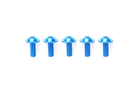 Tamiya 84108 - 3x6mm Aluminium Flange Screw Blue 5pcs
