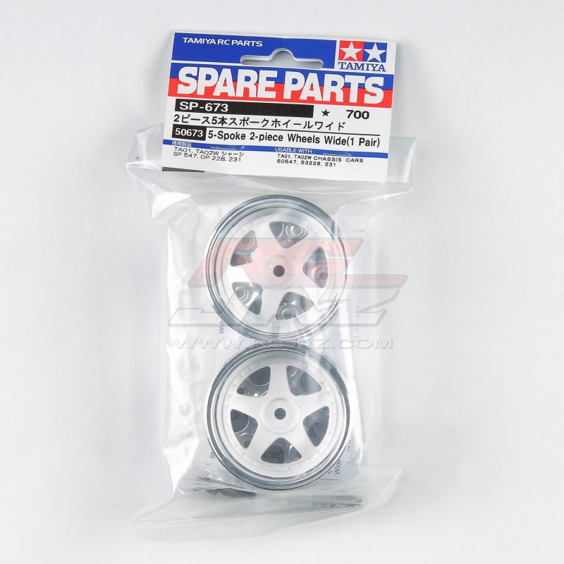 Tamiya 50673 - (SP673) - 5-Spoke 2-piece Wide Wheel *2 SP-673