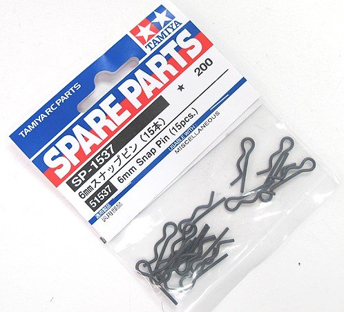 Tamiya 51537 - RC 6mm Snap Pin 15pcs SP.1537 SP-1537