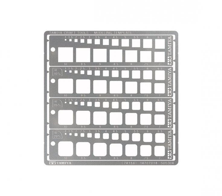 Tamiya 74156 - Modeling Template (Square, 1-10mm)