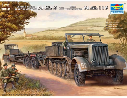 Trumpeter 07275 German Sd.Kfz.9 (18t) Half-track & Sd.Ah.116 Trailer WWII