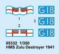 alt="Trumpeter 05332 - 1/350 HMS Royal Navy Zulu Destroyer 1941" title="Trumpeter 05332 - 1/350 HMS Royal Navy Zulu Destroyer 1941"