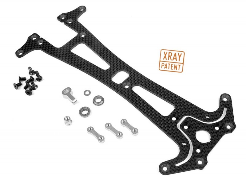 XRAY 301175 Adjustable Upper Deck T1FK 05 - 2.5mm Graphite