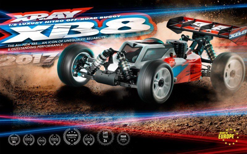 XRAY 350012-M4A XB8 - 2017 Specs - 1/8 Luxury Nitro Off-road Car W/Nova Mito4offA + 51016 Pipe Set