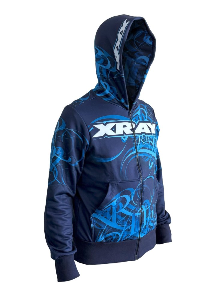 XRAY 395603L - Junior Sweater Hooded With Zipper - HD Graphics - Blue (L)
