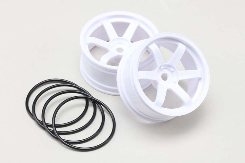 Yokomo TW-5313W5 6 spoke wheel Offset5 / White for drifting (2 each)